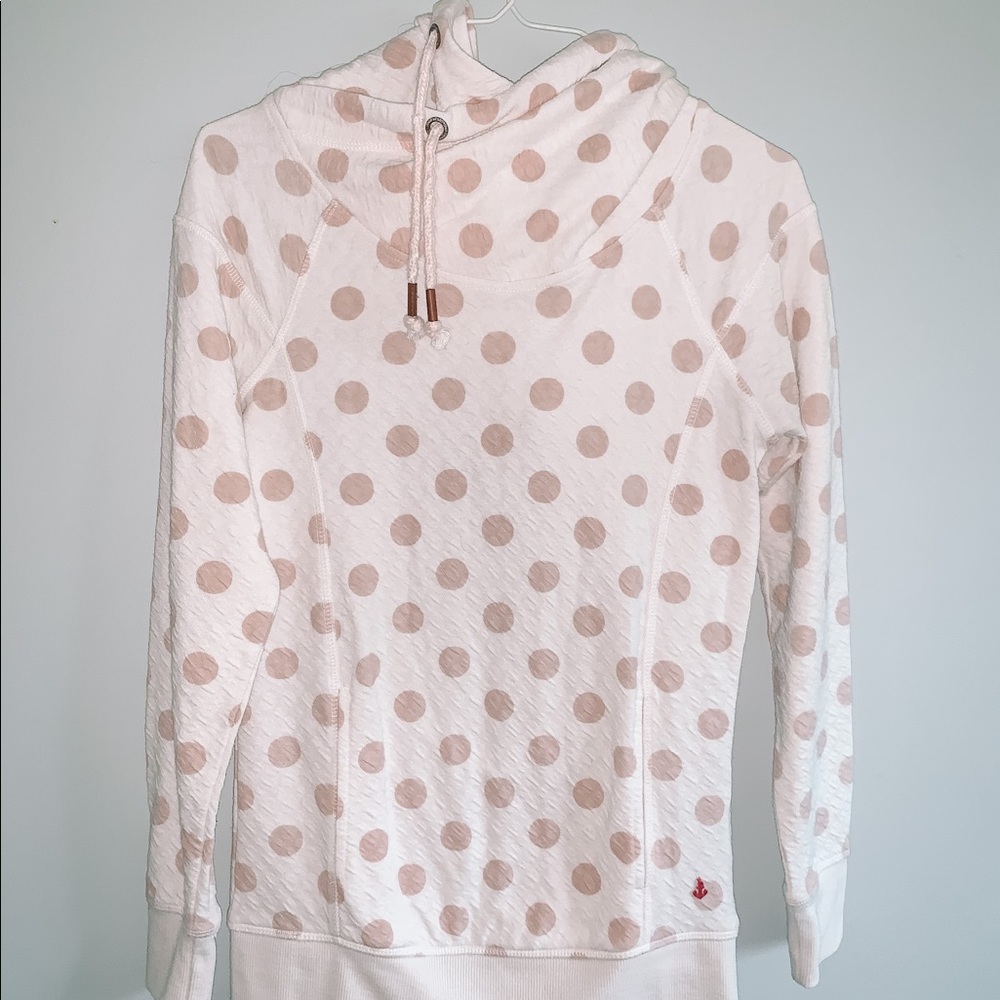 Cowl Neck Polka Dot Hoodie